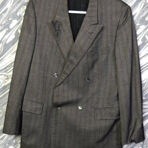Christian Dior Monsieur Vintage Mens Gray Pinstripe Suit Jacket